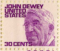 The 30 cent stamp, featuring John Dewey.